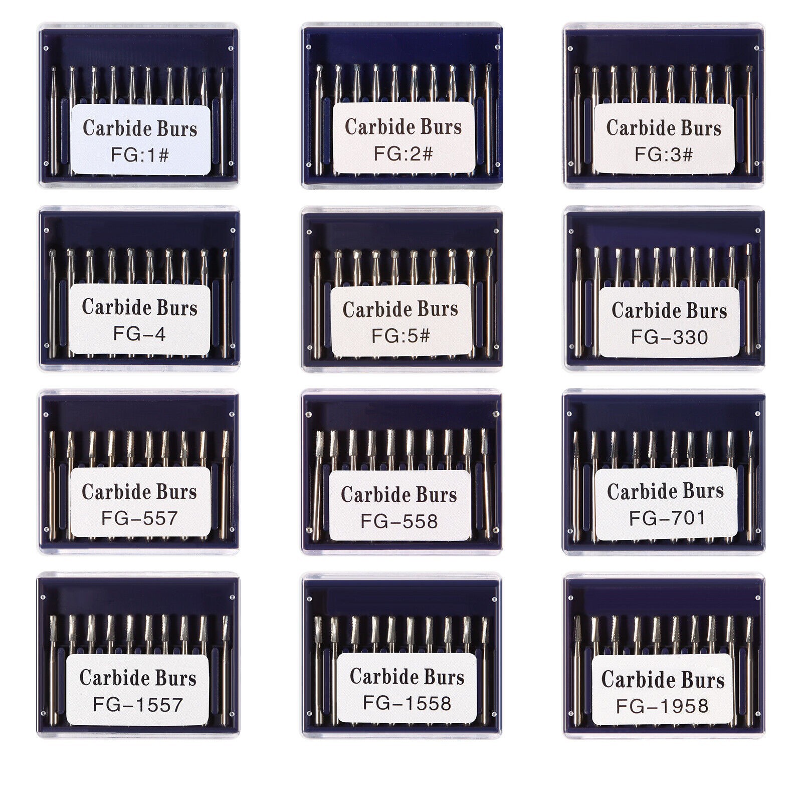 Dental Carbide Burs Round Bur Drill FG 330 1 2 6 8 557 High Speed Friction Grip