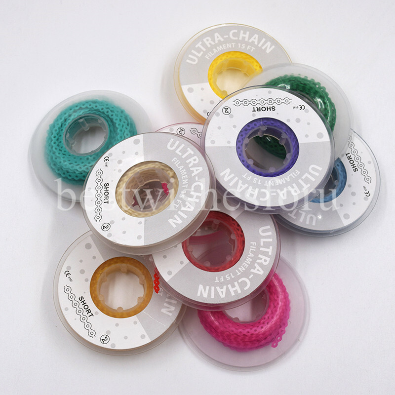 Dental Ortho 44 Colors Elastic Power Chain Rubber Bands Long/Short/Continuous