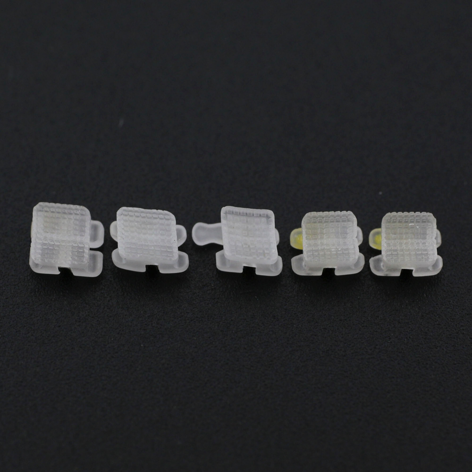 Orthodontic Ceramic Brackets w/Metal Slot 022 018 Roth MBT 3 Hook Braces Clarity