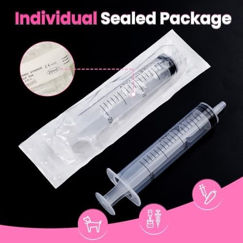 20 PCS 20ml Oral Syringe With Cap, Plastic Syringe without Needle for Medicine D