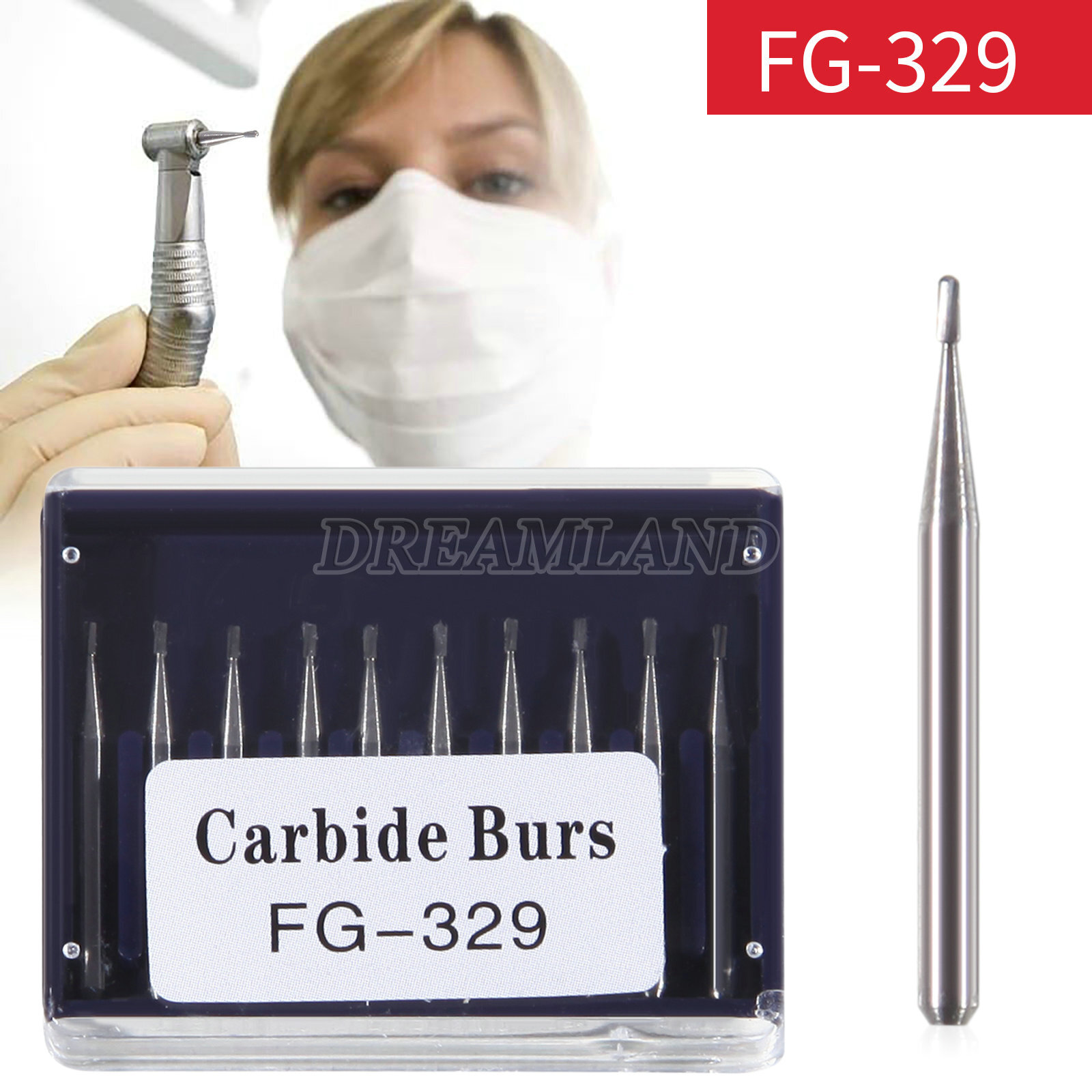 Dental Carbide Burs FG 329 Pear For High Speed Handpiece Friction Grip