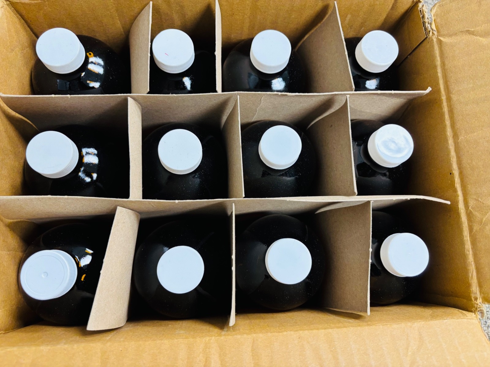 16 OZ Boston Round Amber Glass Bottle 24/Pack