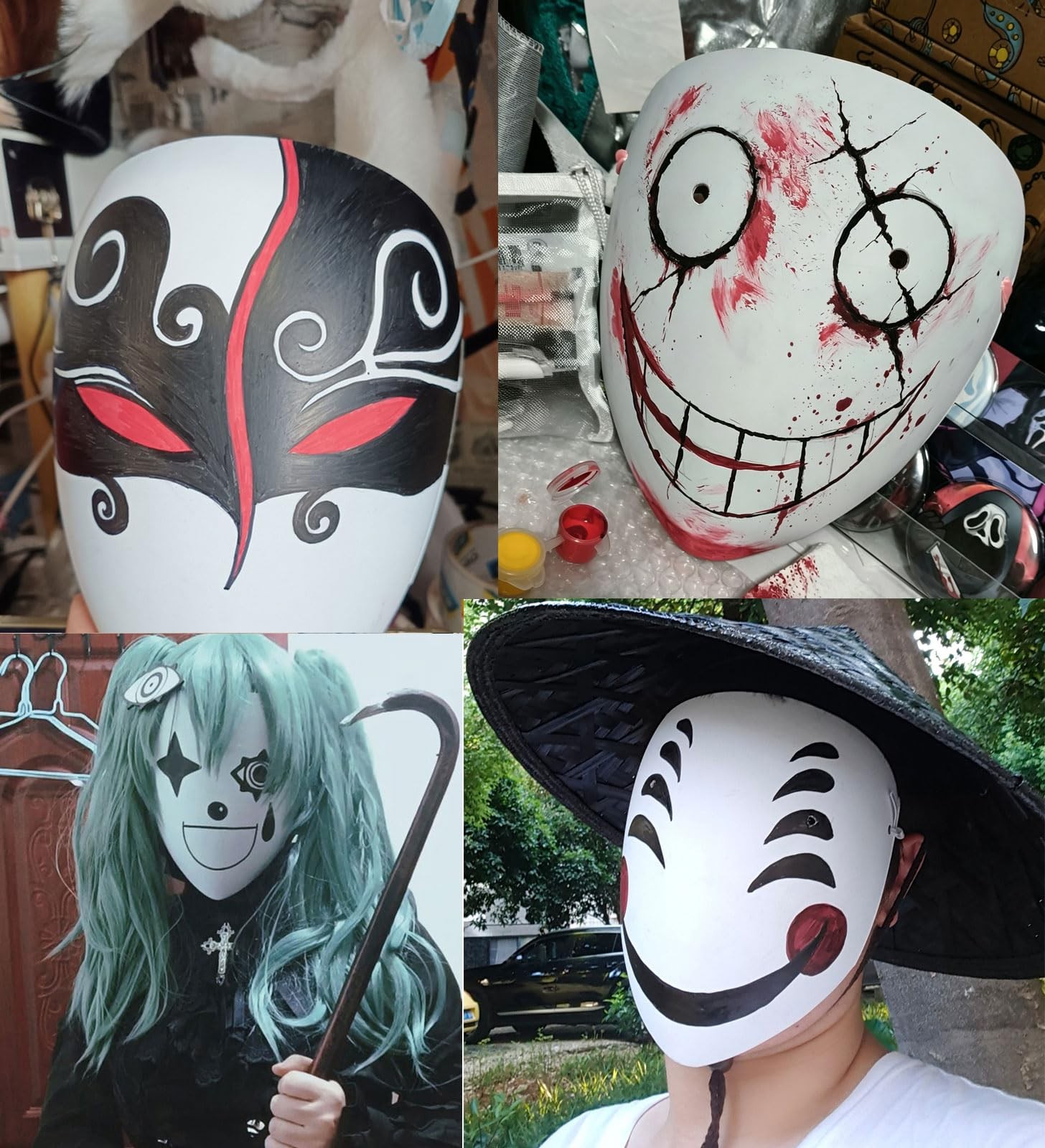 COSWHO DIY Cosplay Mask Blank White Plastic Full Face One Size,