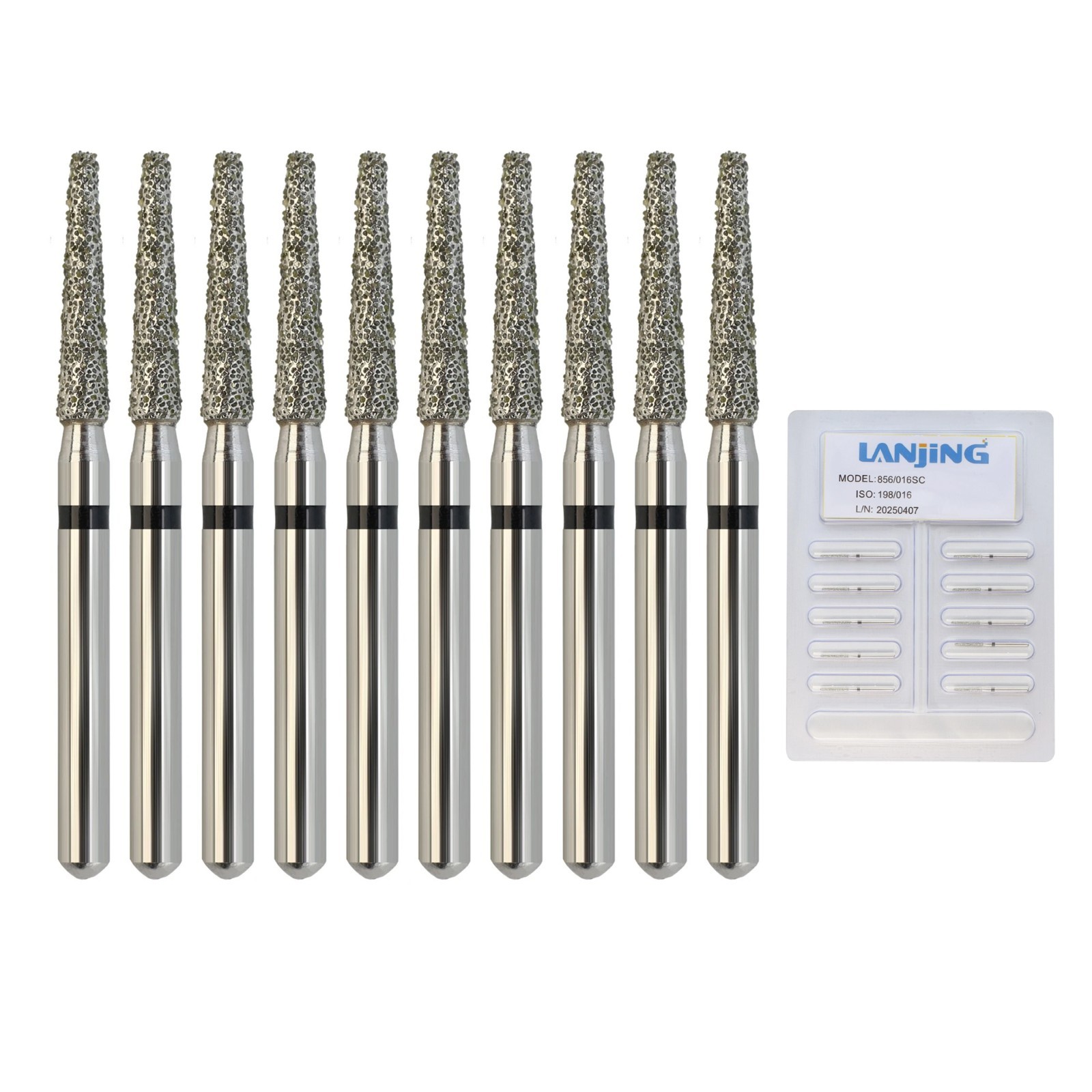 Dental Diamond Bur Round End Taper 856/016SC Super Coarse Grit High Speed FG