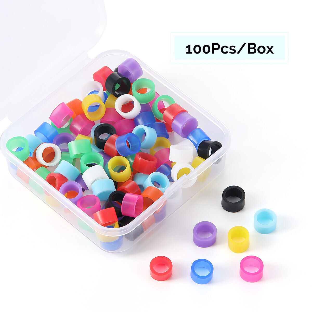 100Pcs Dental Silicone Instrument Color Code Ring Multi-Color Autoclavable Small