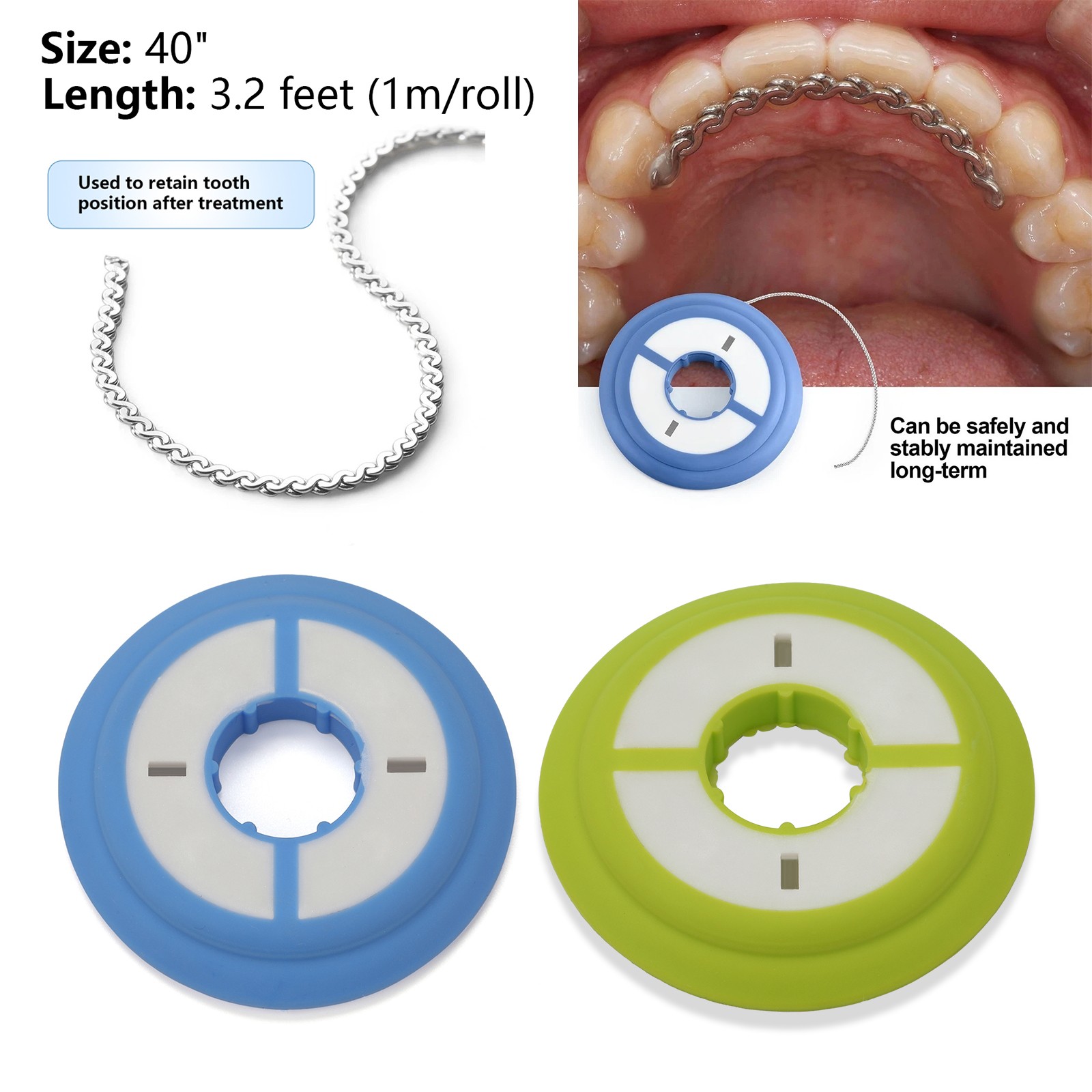 Orthodontic Dental Lingual Retainer Wire Stainless Steel Retention Wires Chain