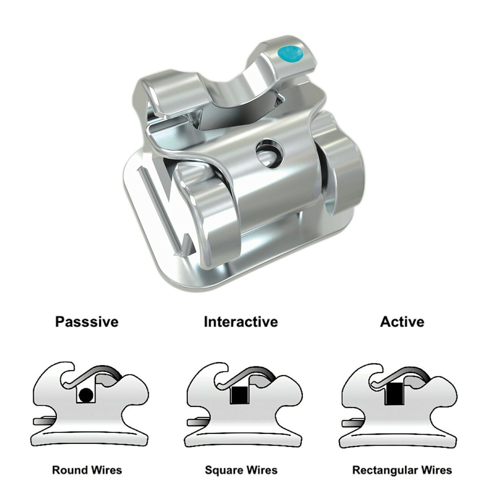 Dental Self Ligating Brackets Orthodontic Ceramic Metal Roth MBT Damon Empower