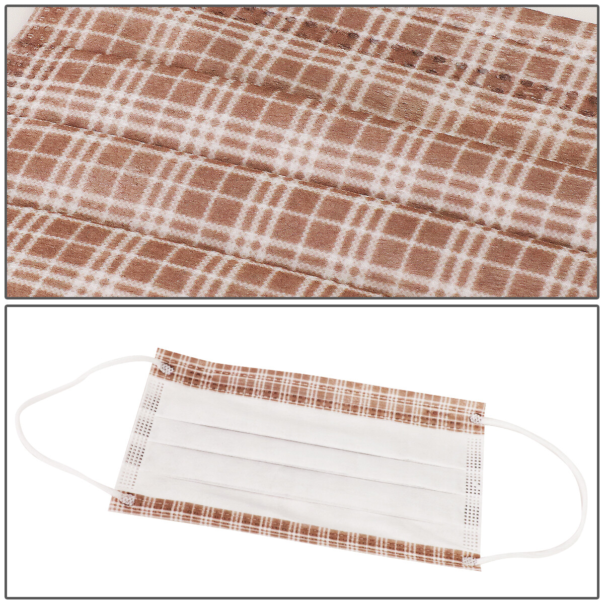 [50 Pcs] 3-Ply Stylish Disposable Face Masks Non-Medical Surgical Earloop Cover