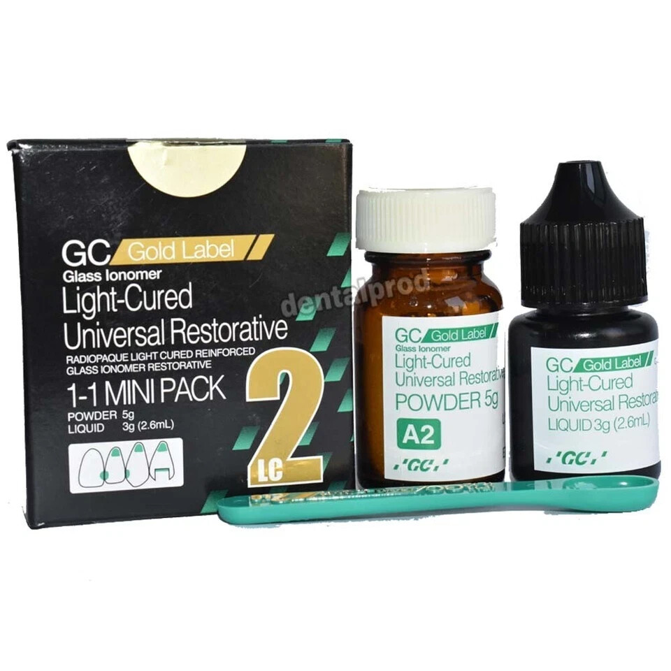 GC Fuji II LC Light Cured Restorative Glass Ionomer Dental Cement Mini Pack