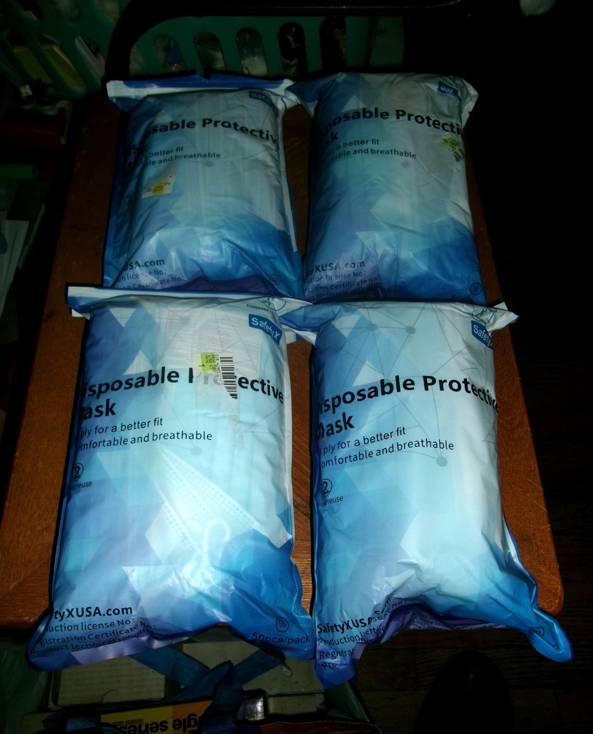 (2) PACK LOT SAFETY X Blue Disposable Masks – 50 Count Safety for Adults NEW
