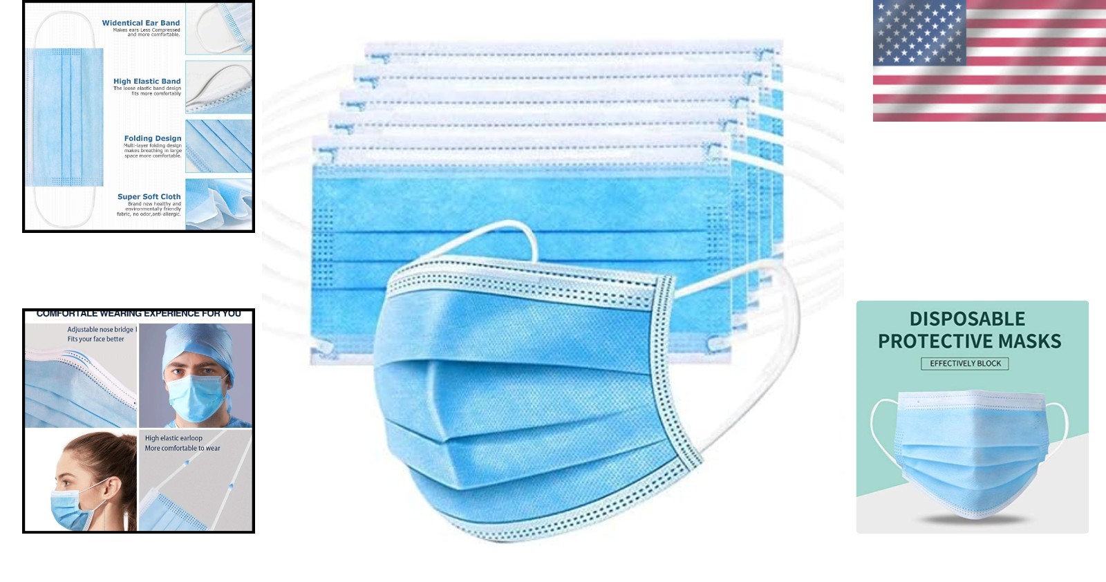 100 Pack Disposable 3 Layer Safety Face Masks for Ultimate Protection