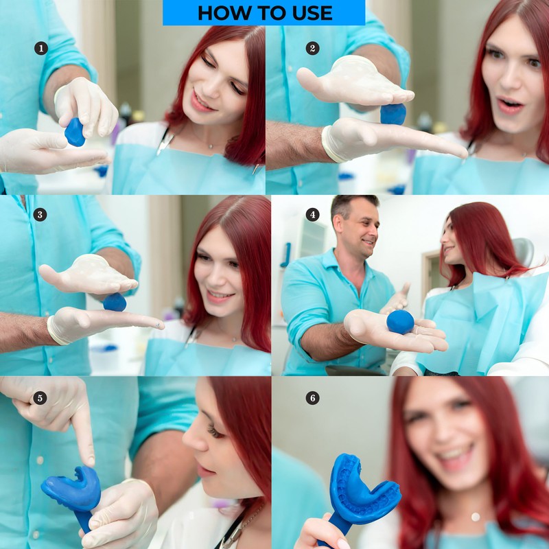 Dental Hydrophilic Impression Putty with Large Upper & Lower Trays Firm Molding