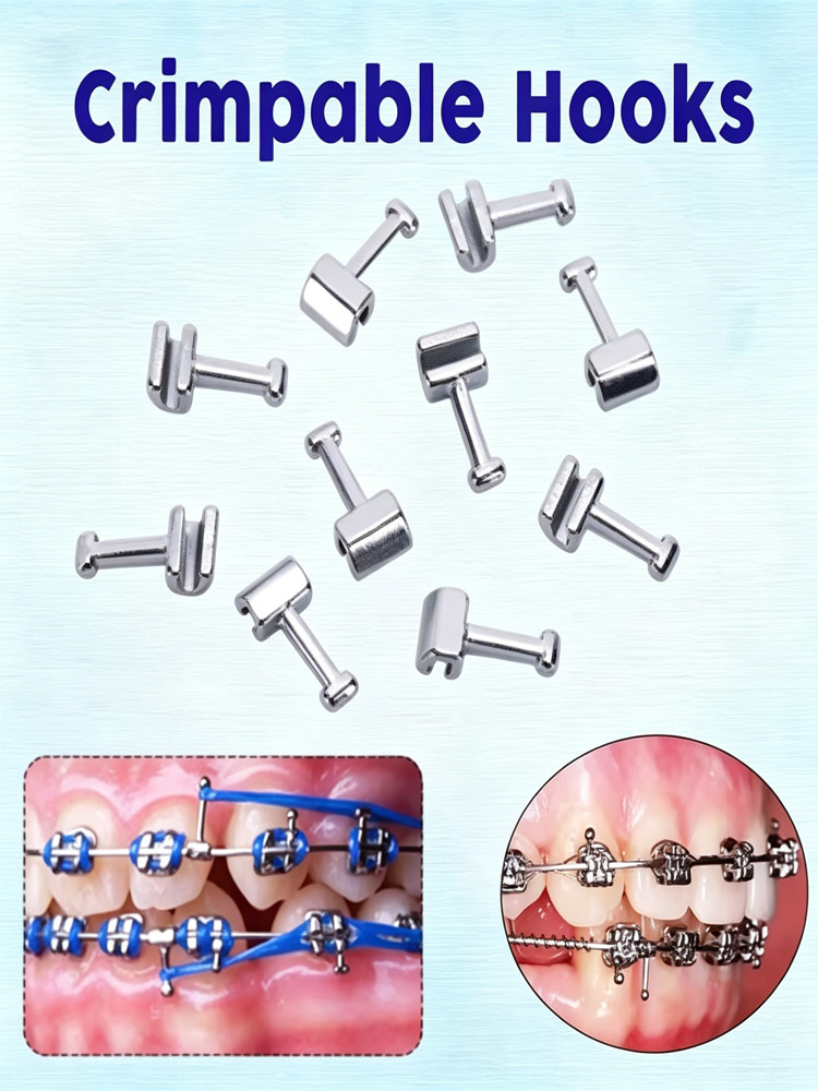 Dental Orthodontic Crimpable Hook Long/Medium/Short Stainless Steel 10pcs/pack