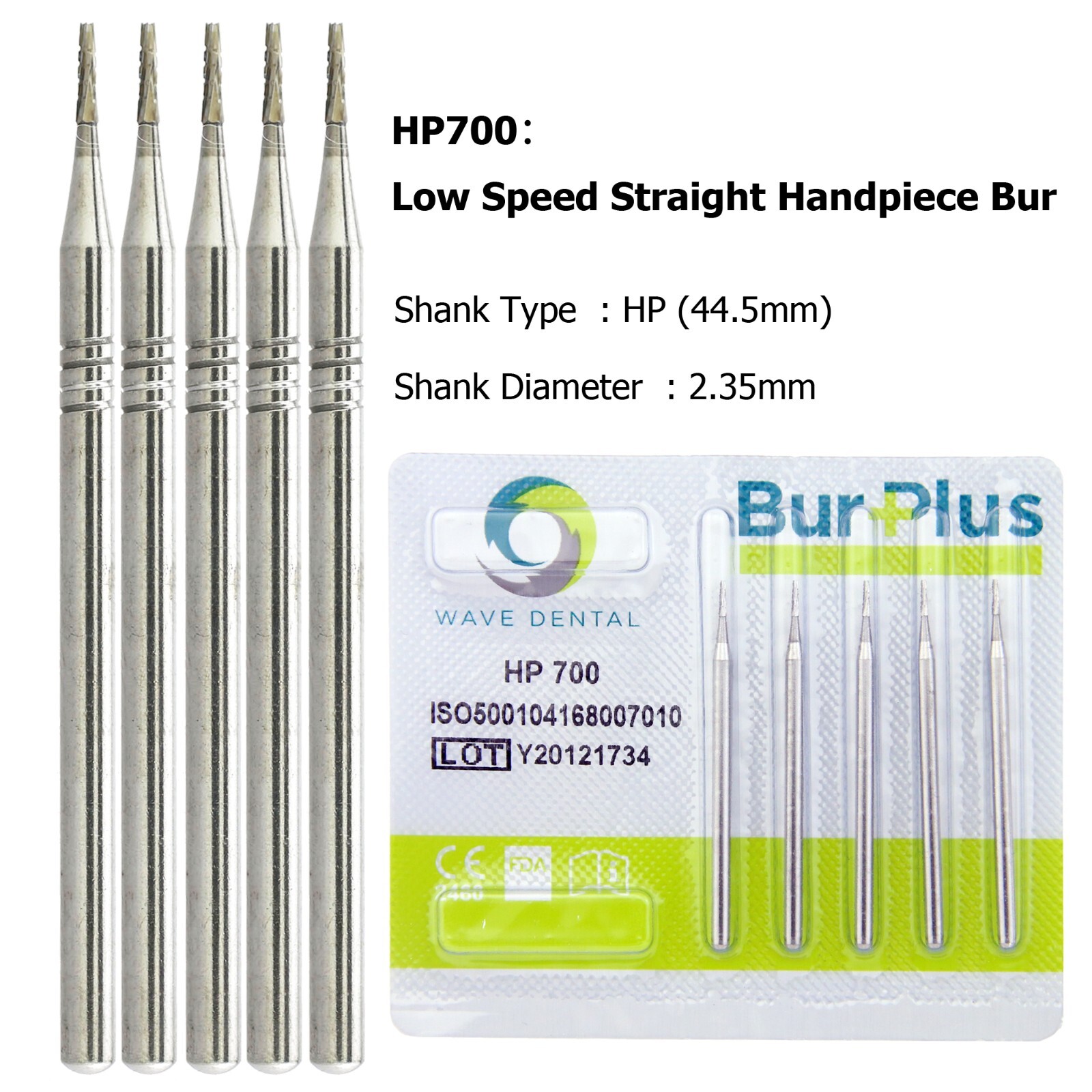 US Wave Dental Carbide Surgical Burs For Low Speed Straight Handpiece HP 44.5mm