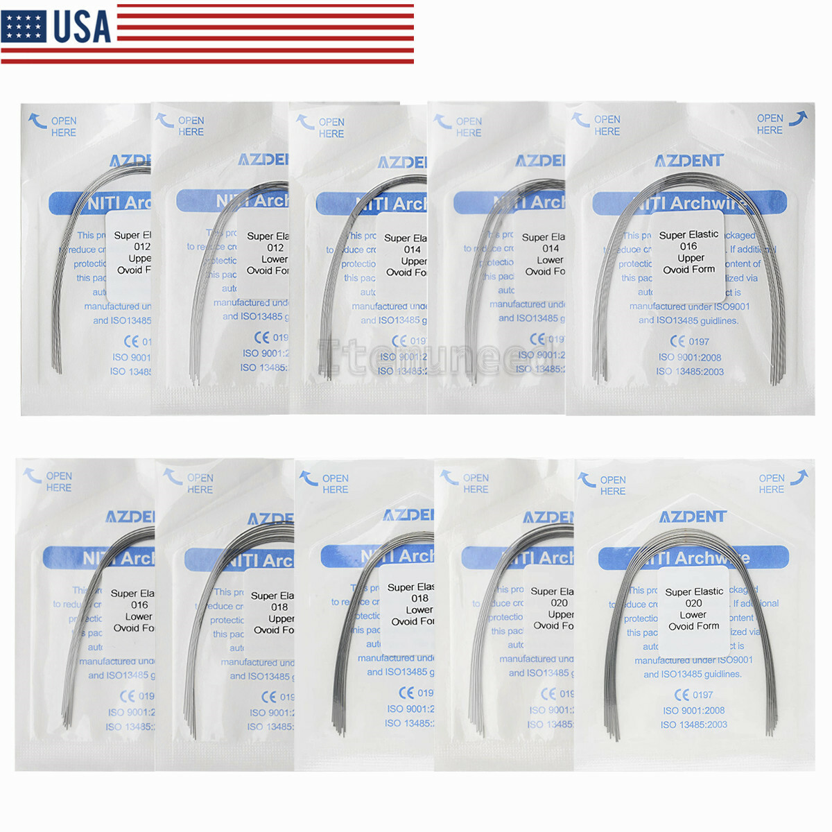 AZDENT Dental Orthodontic Super Elastic Niti Arch Wire Oval Form