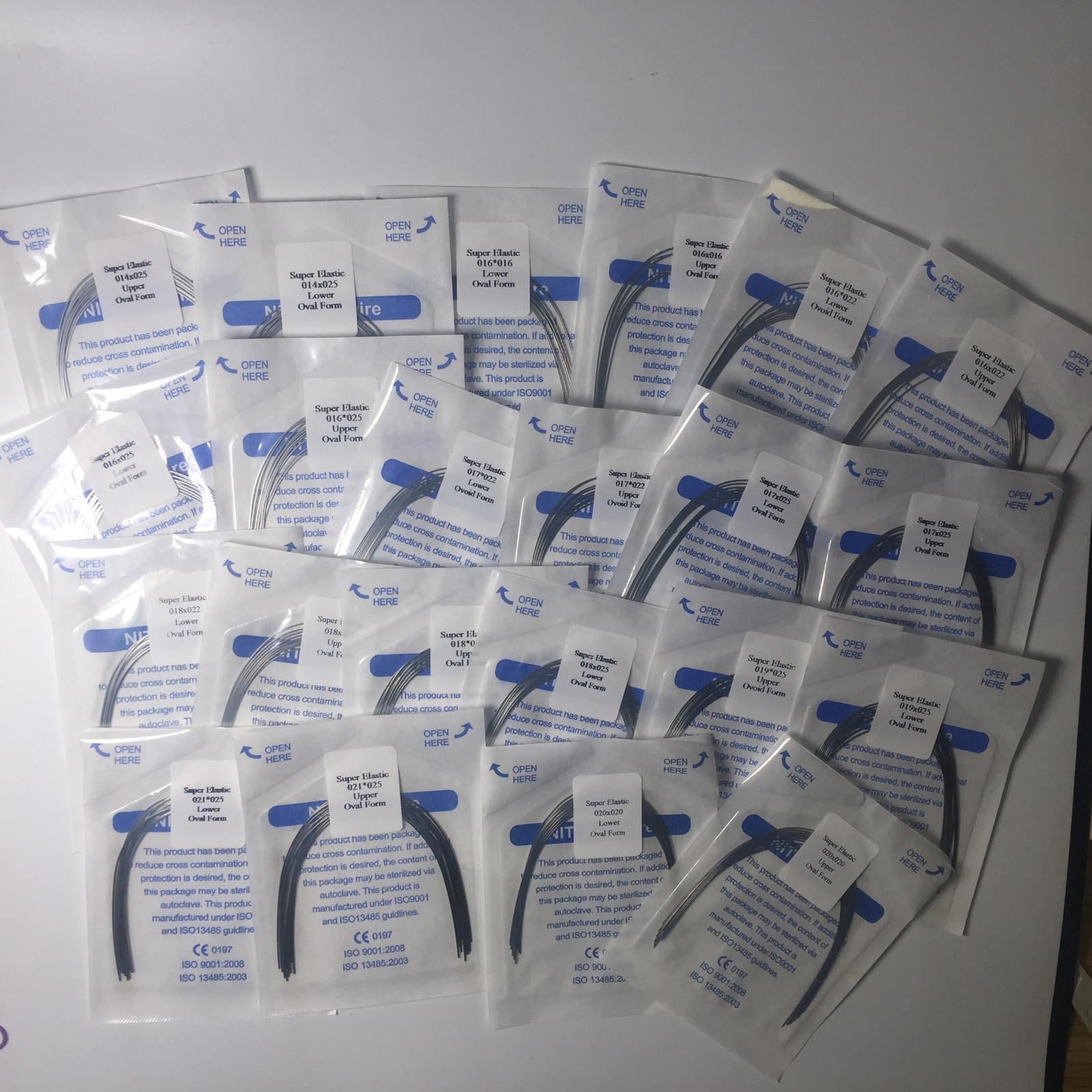 50Bags Dental Niti Super Elastic Arch Wires Rectangular Ortho Natural/Oval Form