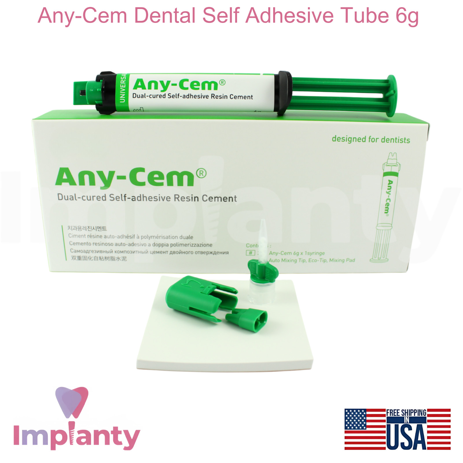 Any-Cem Dental Self Adhesive Tube 6g Permanent Restoration Universal Shade