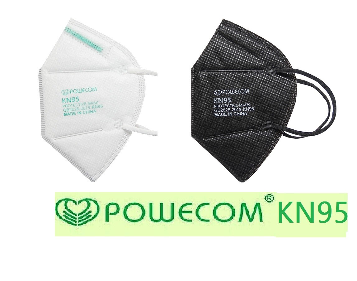 10 PCS Powecom KN95 Protective Face Mask Respirator – Black | White ✅GB2626-2019