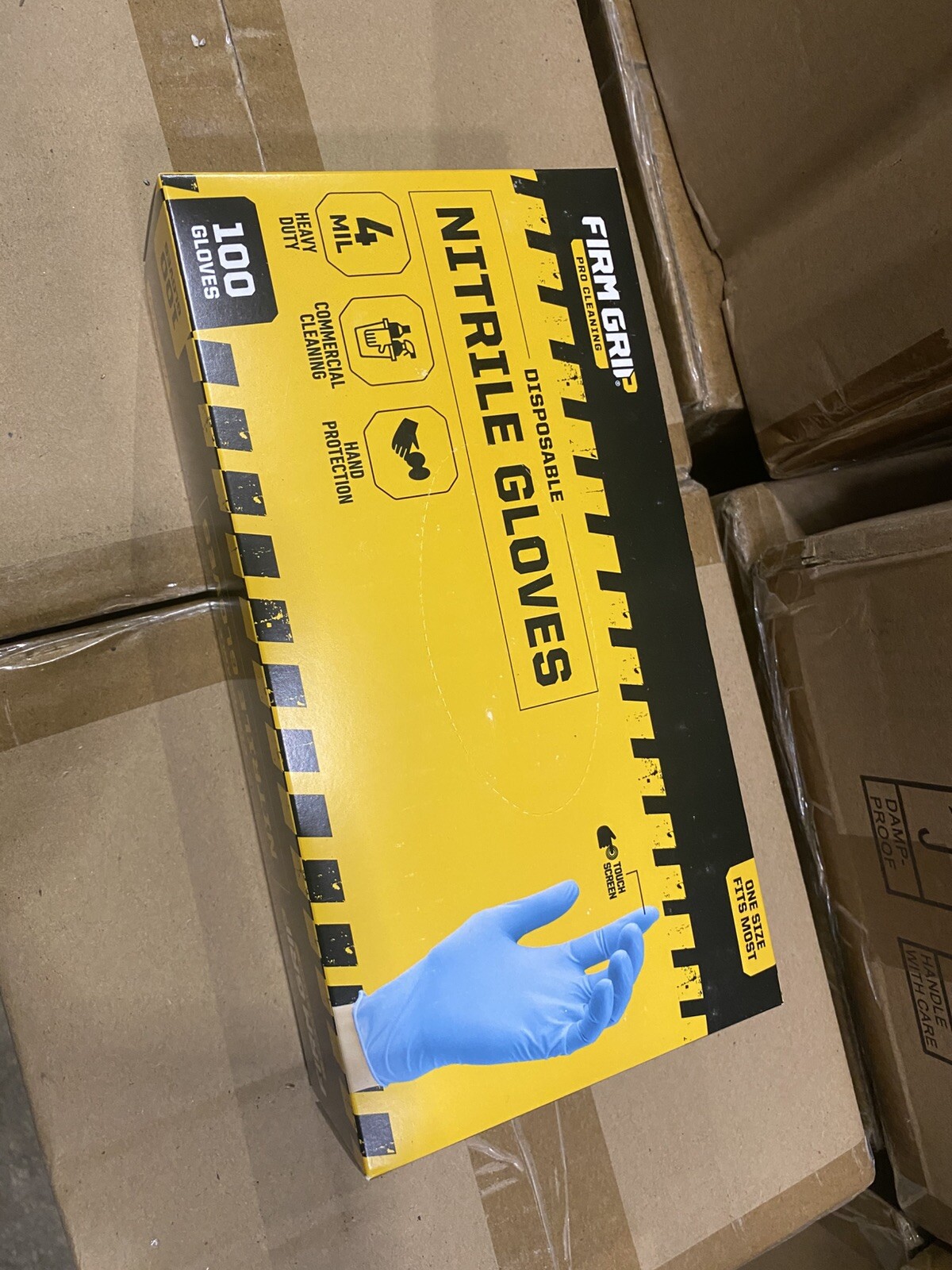 Firm Grip Pro Cleaning Nitrile Gloves Hand Protection Disposable 4 Mil 100 Count