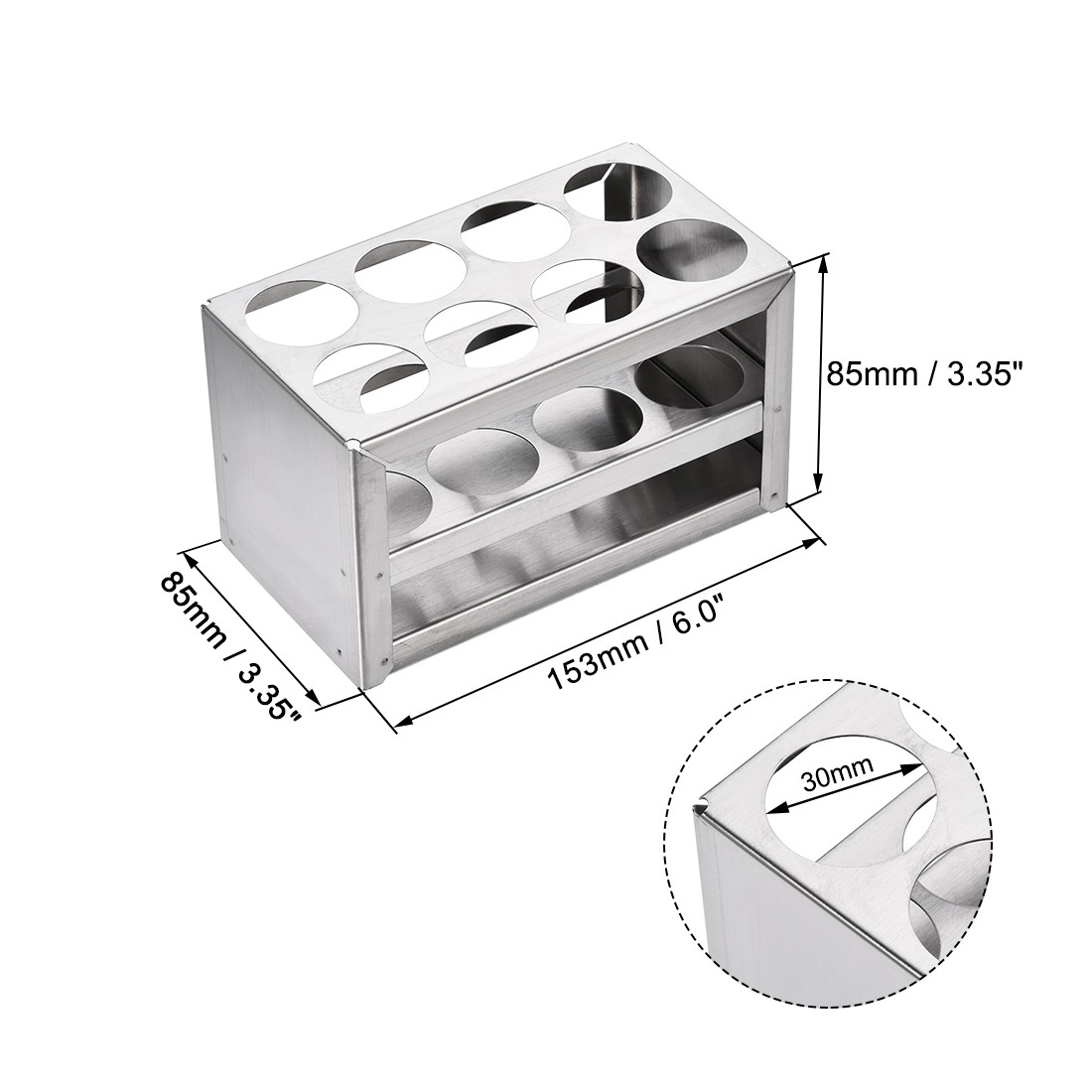 8 Hole 3 Layer Test Tube Holder Lab Stand Rack Stainless Steel