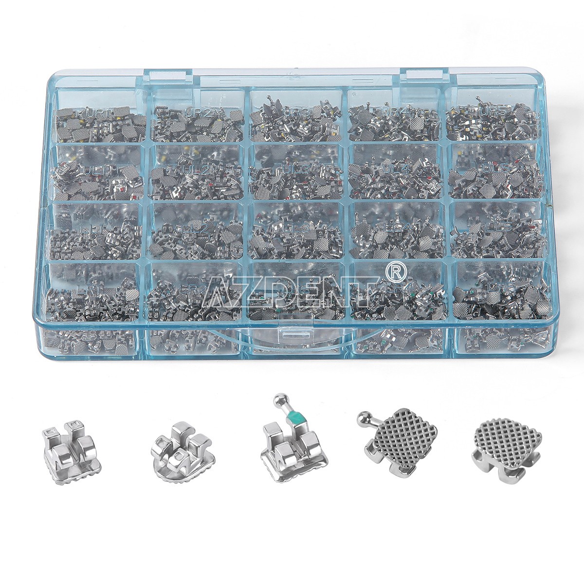 50 Sets AZDENT Dental Orthodontic MIM Monoblock Brackets Brace Roth.022 345 HOOK