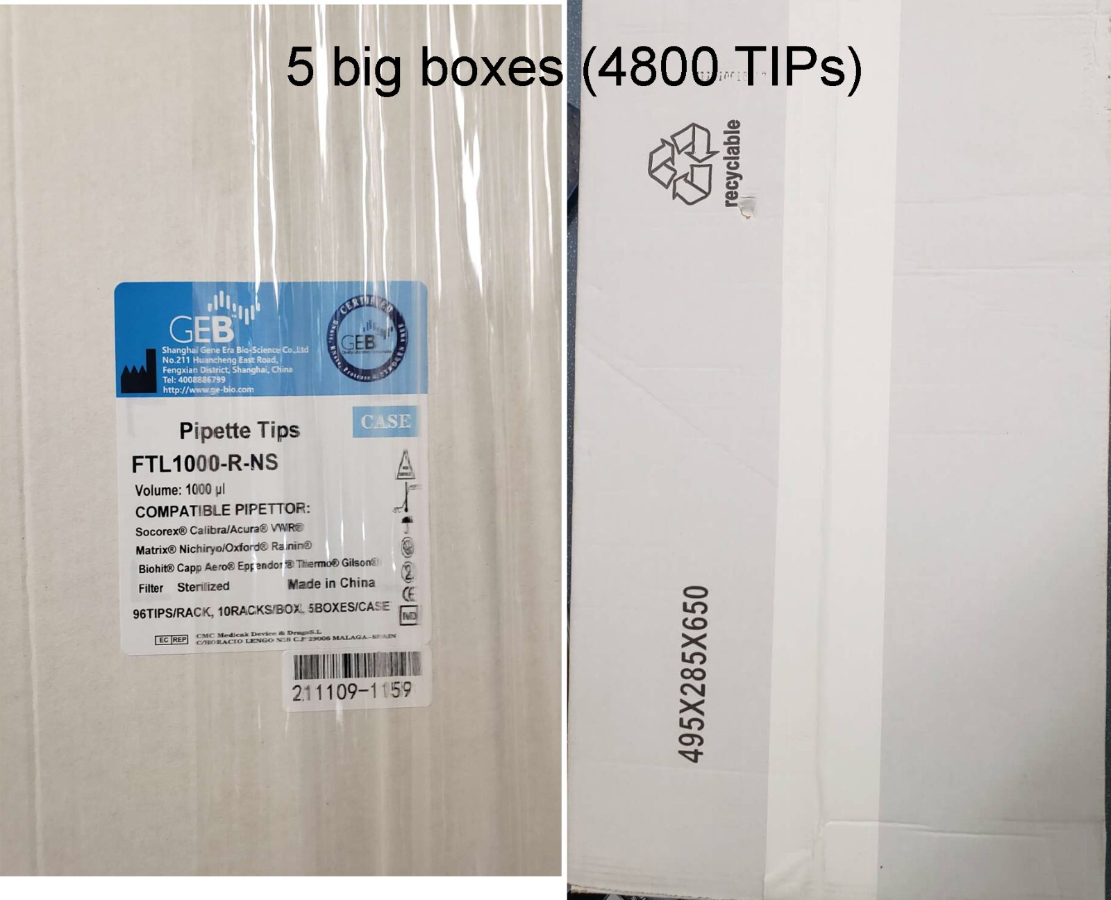 1 ml/1000ul Pipette Tip high quality filtered, extra long, sterilized