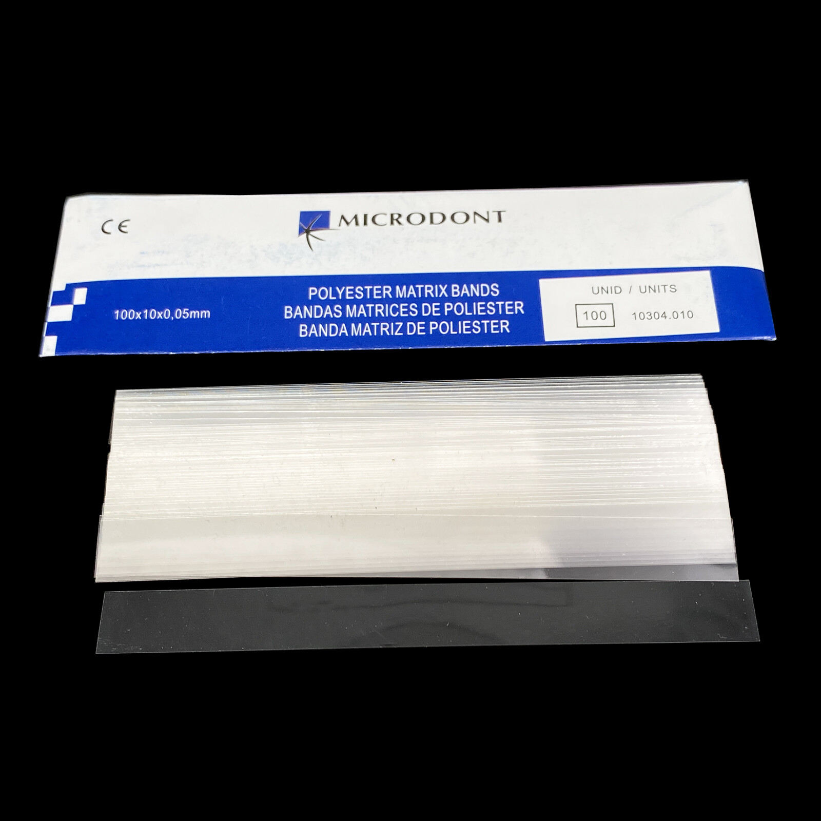100pcs Dental Transparent Polyester Strip Matrix Bands Contoured Matrices 0.05mm