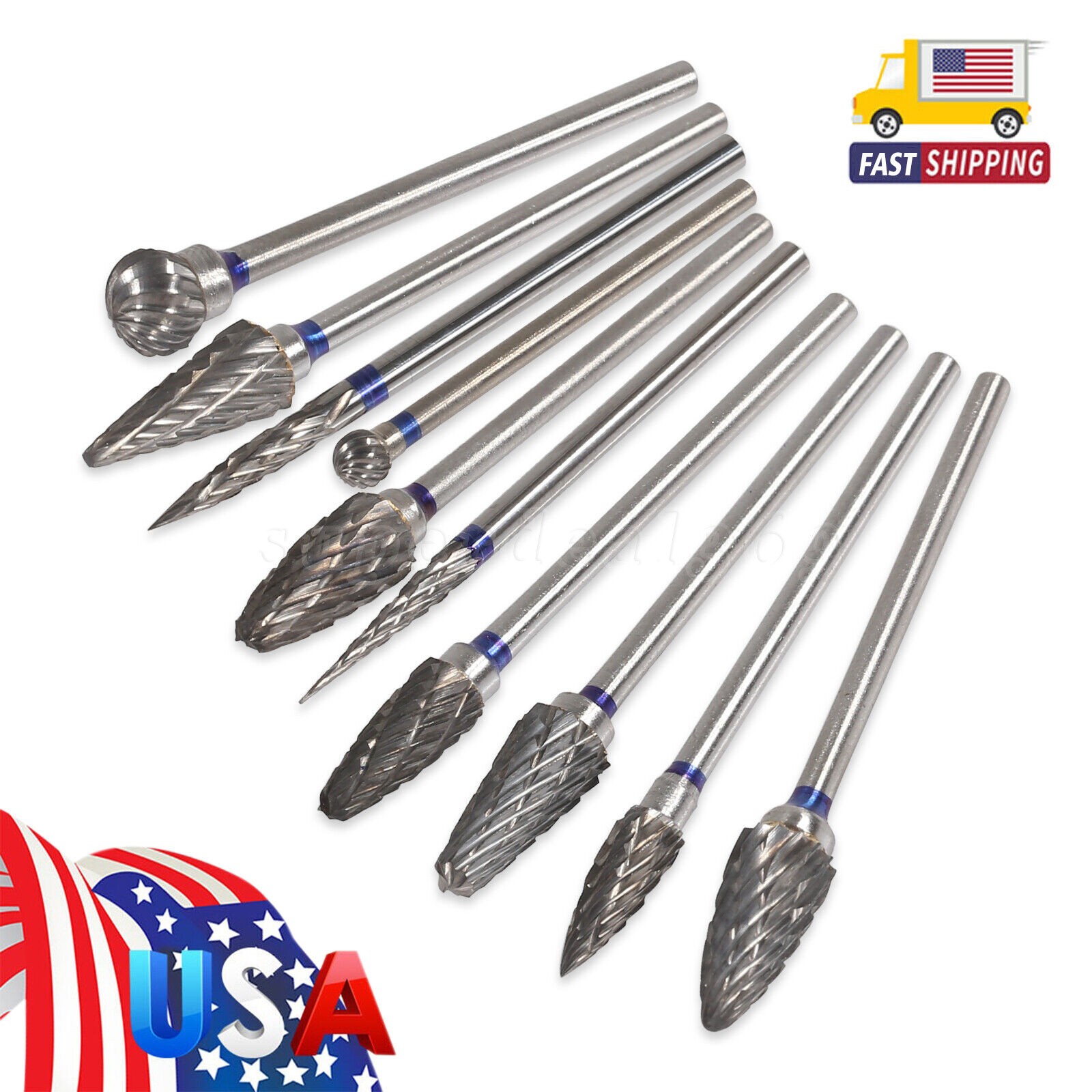 10 Pcs Dental Lab Tungsten Carbide Burs HP 2.35mm for Slow Low Speed Handpiece