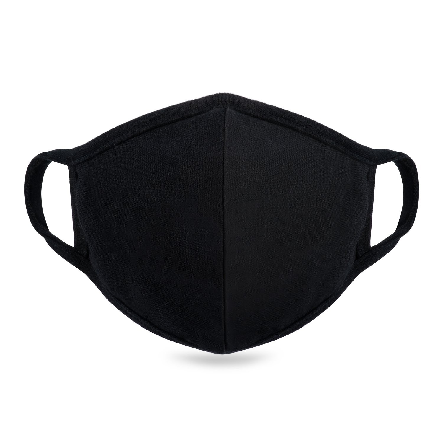 Cotton Face Mask Cloth Mouth Cover Breathable for Man Woman, Black 2 Pack