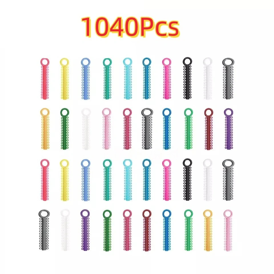 Dental Elastic Ligature Ties Rubber Band Single/Double Assorted Color 1040/320Pc