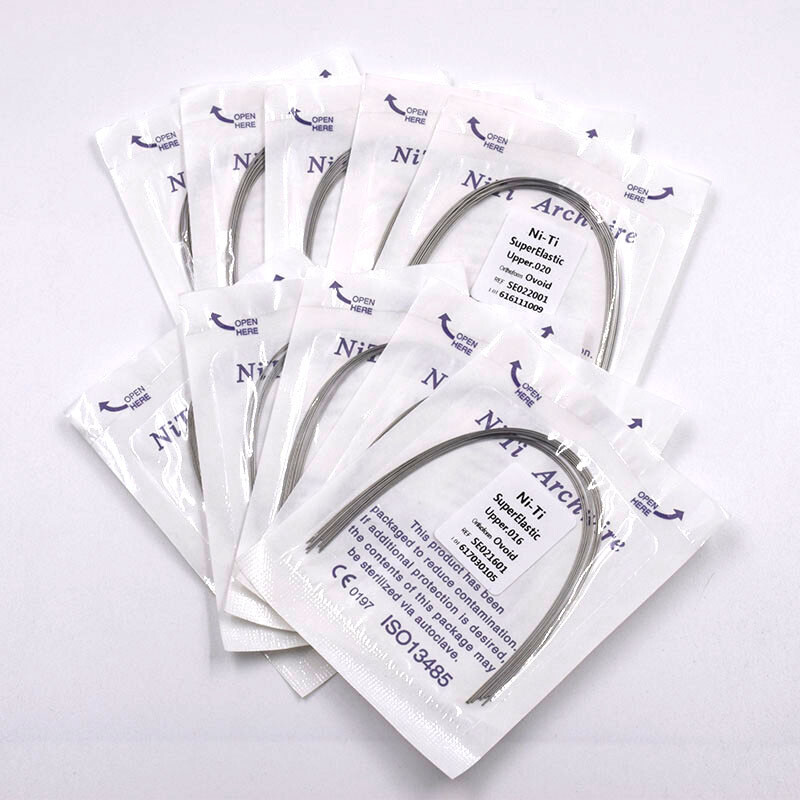 50 Packs Dental Orthodontic Niti Arch Wire Super Elastic Round Ovoid Mixed Sizes