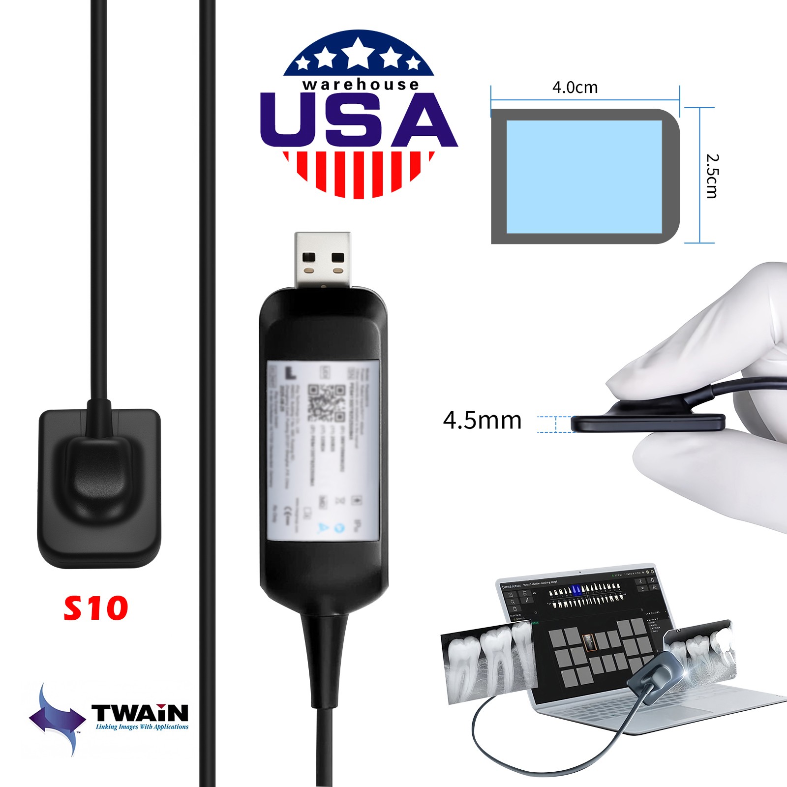 Dental X Sensor ray Digital Sensor Rayos Digital Imaging System Size 1 + Holder