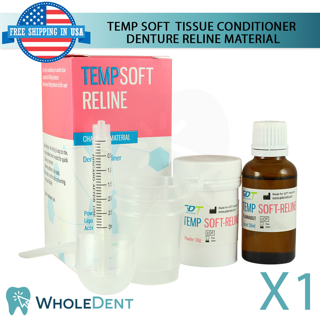 Self Curing Resin For Temp Soft Reline Home Use Kit DIY Denture Temporal Renew