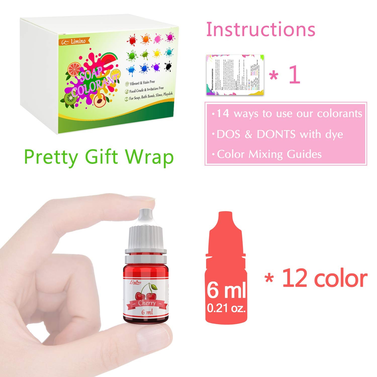0.20 Fl Oz (Pack of 12), Red, Pink, Violet, Orange, Teal, Lake Blue, Navy,…