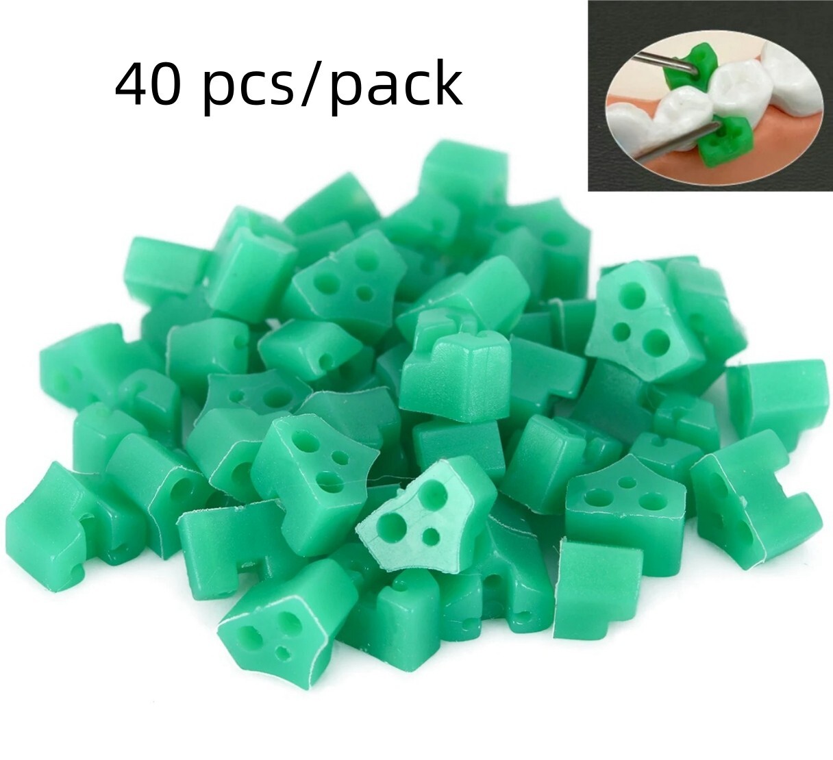 40pcs/bag Dental Silicone Wedge Teeth Filling Add-On Wedges Rubber Delta Ring