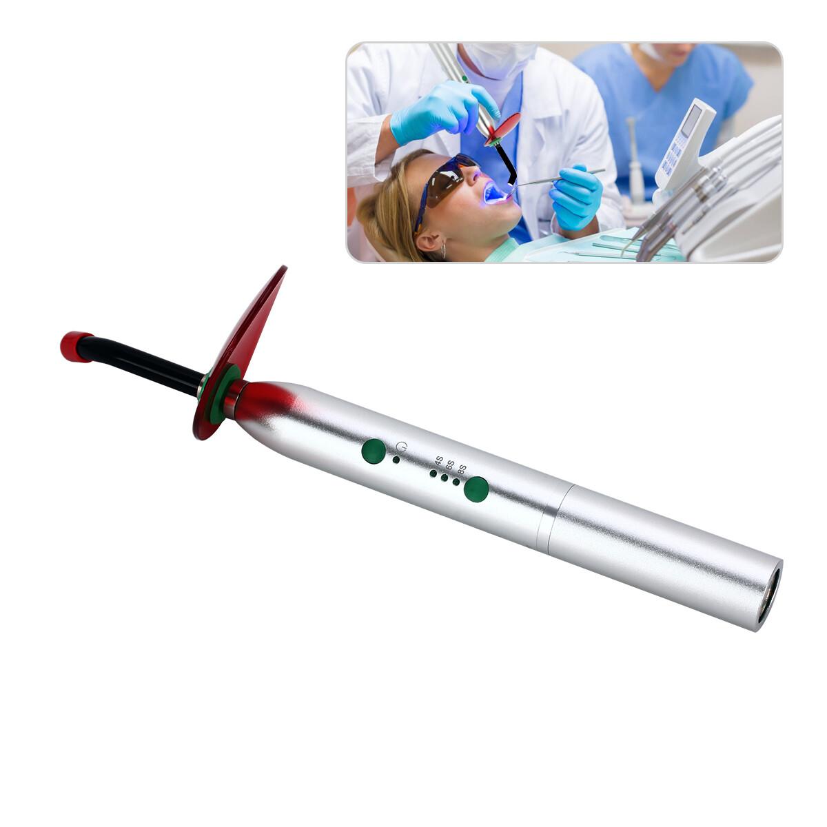 Dental Wireless Orthodontics LED Curing Light Resin Cure Lamp 8s/6s/4s 2000mw/c㎡