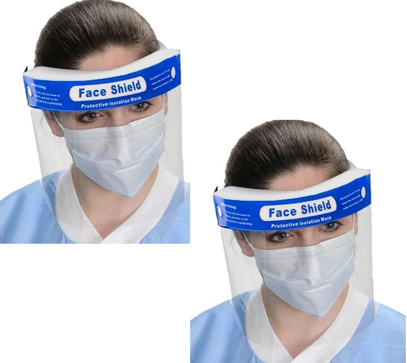 2 Pack Safety Full Face Shield Reusable Washable Protection Cover Face Mask