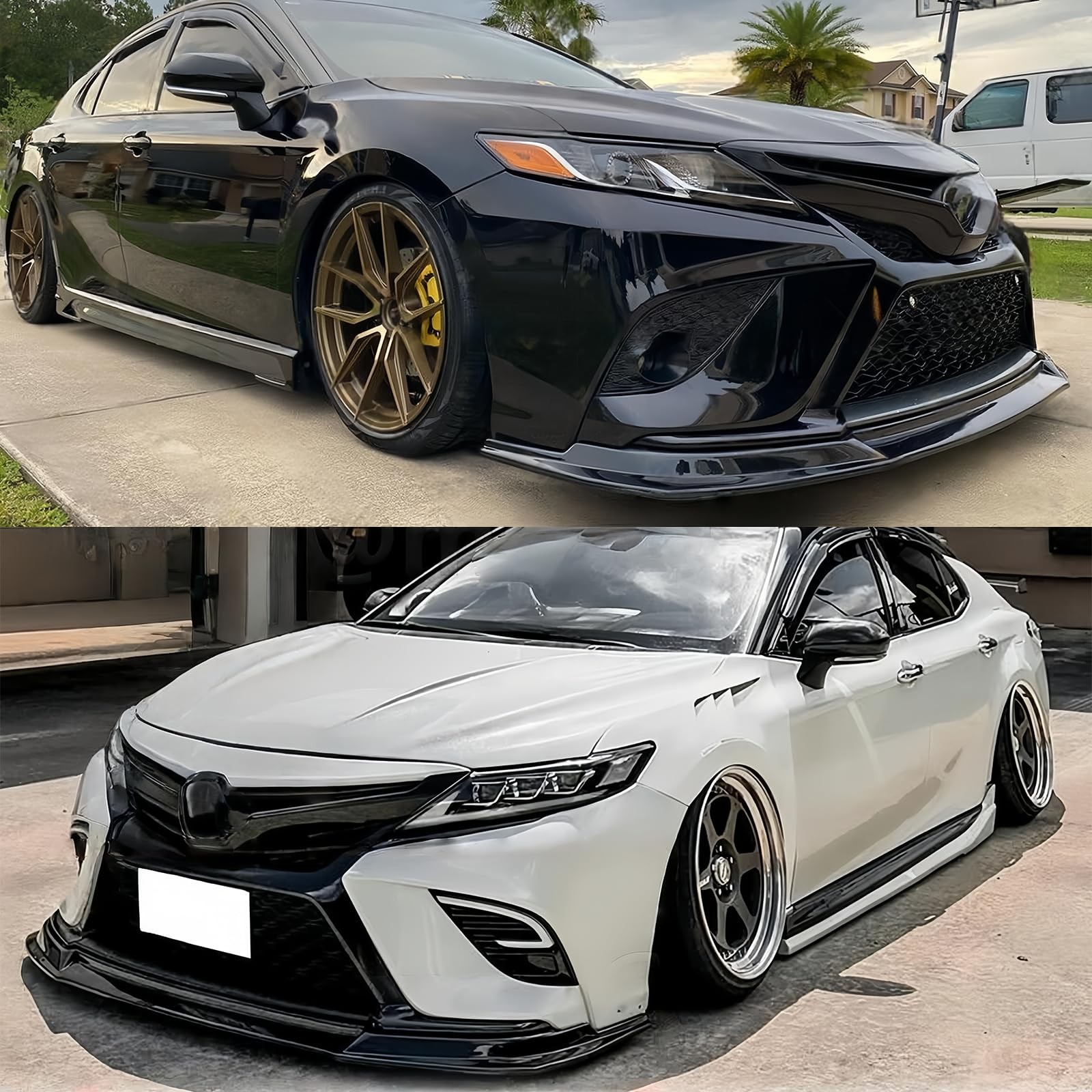 Front Spoiler Lip Splitter for Toyota Camry SE XSE 2018-2020 Carbon Fiber Print