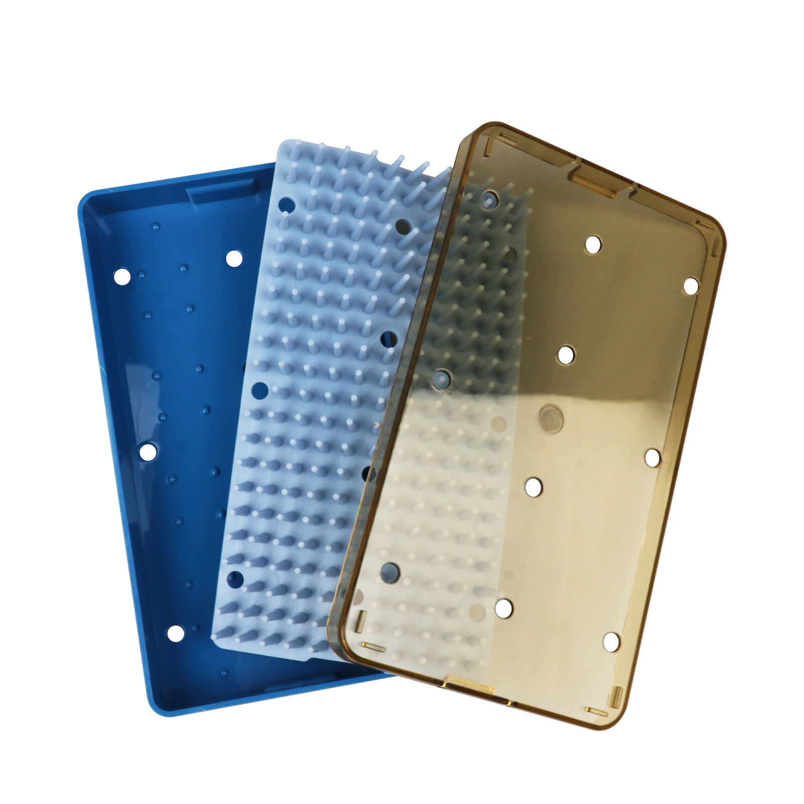 Autoclave Sterilization Tray Case Box with Silicone Pad for Surgical Instruments