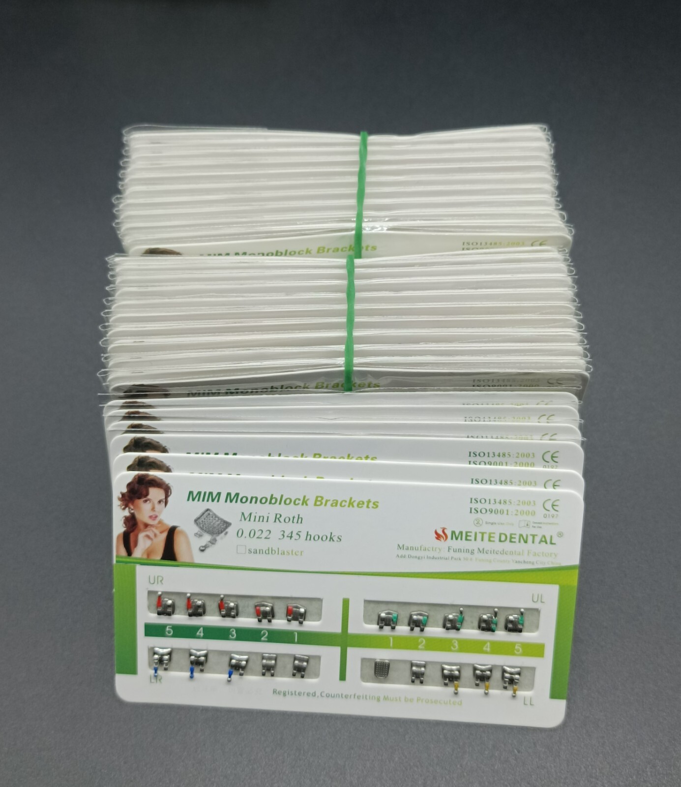 50Set Dental Orthodontic MIM Monoblock Brackets Mini Roth/MBT 022 Slot 345 hooks