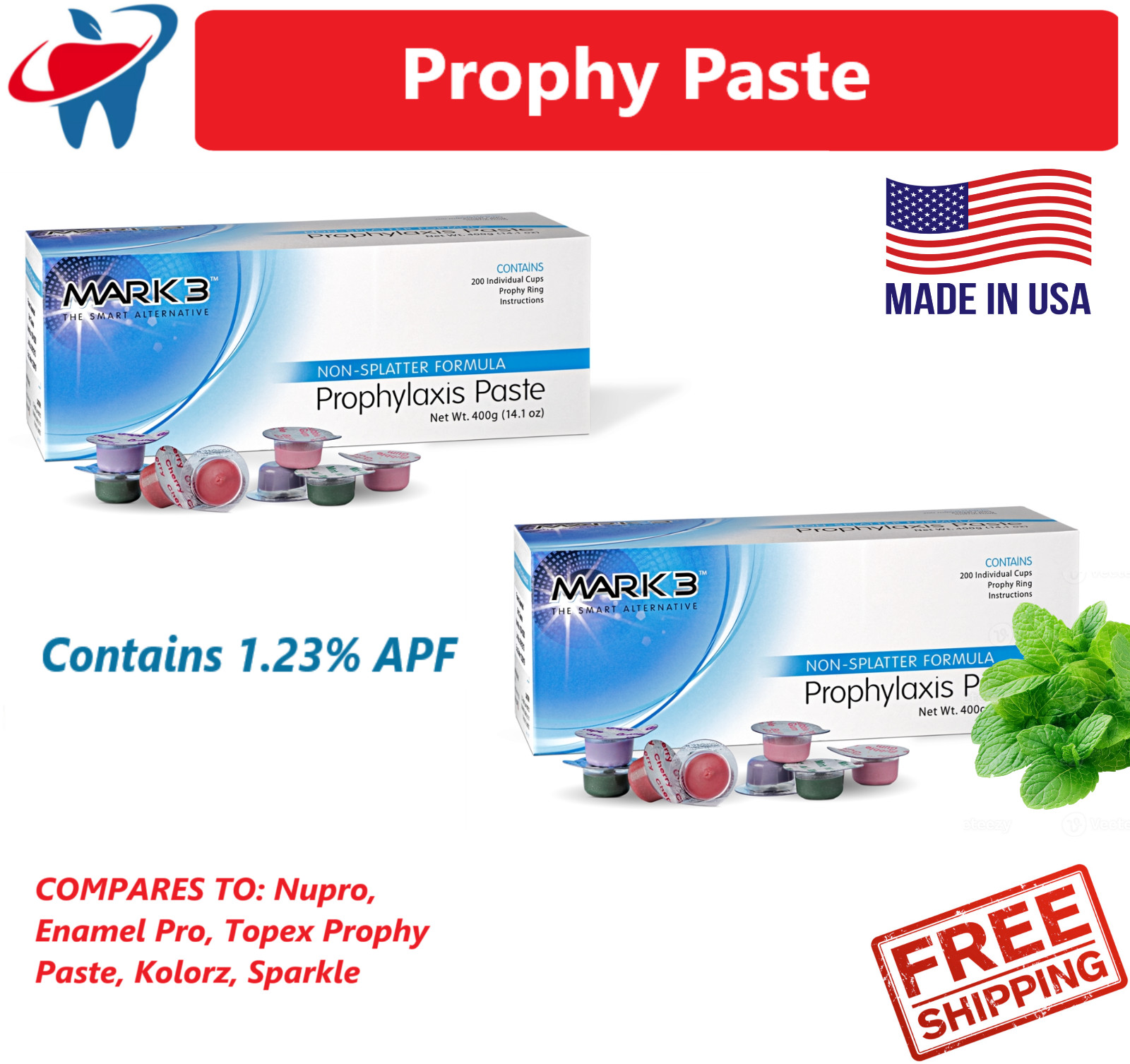 Prophy Paste Dental Prophylaxis Coarse Medium Fine Extra X-Coars up to 2000 cups