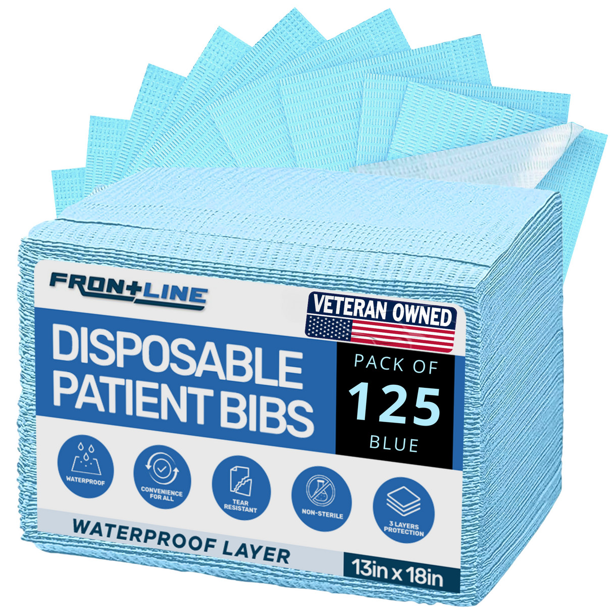 Disposable 3-Ply Dental Bibs 13″x18″ Waterproof Tattoo Medical Salon Use 500Pack