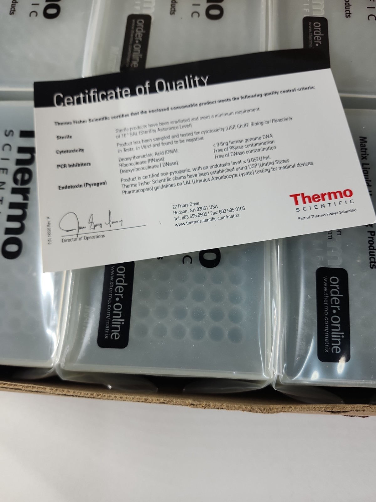 Thermo Scientific 8042 1250µL Pipette Tips Sterile 10 Racks of 96 New