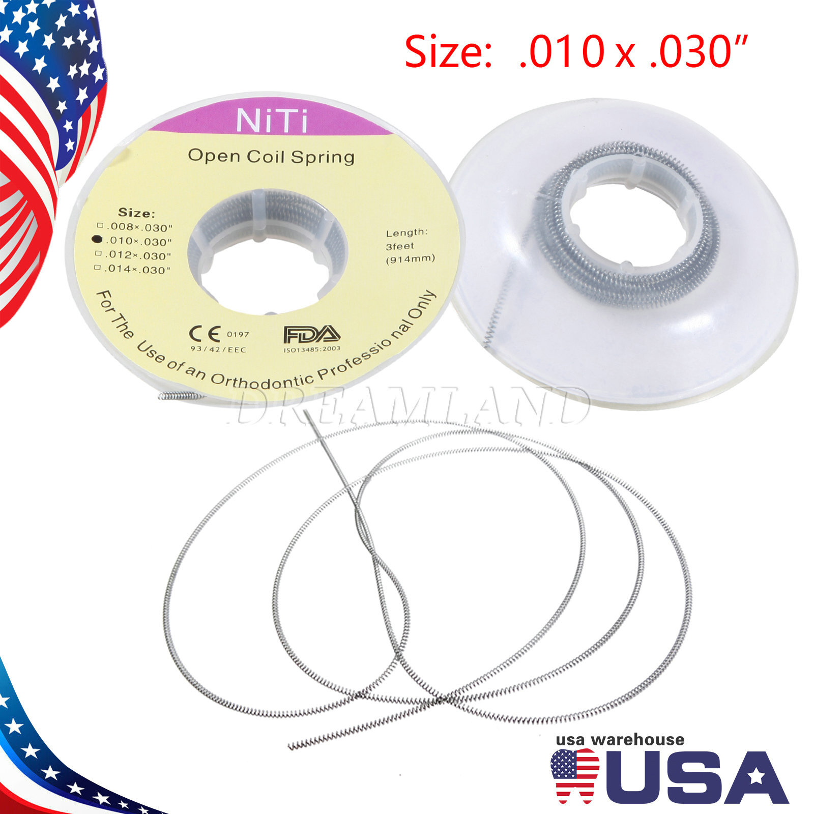 Dental Ortho Niti Open Coil Spring 010*030″ *914mm