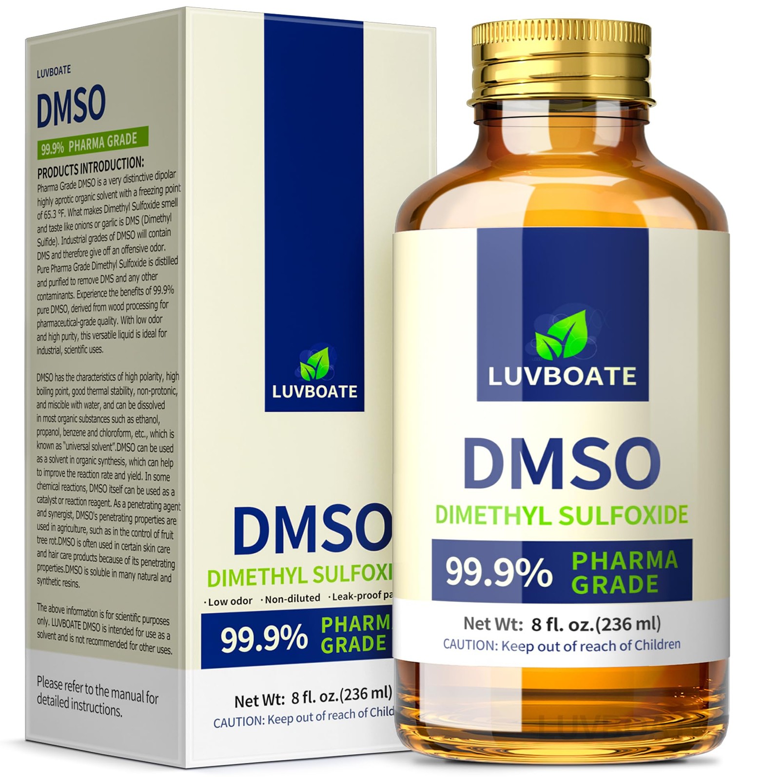 DMSO 99.9% Pharma Grade, Pure Liquid Dimethyl Sulfoxide 8 fl.oz in Glass…