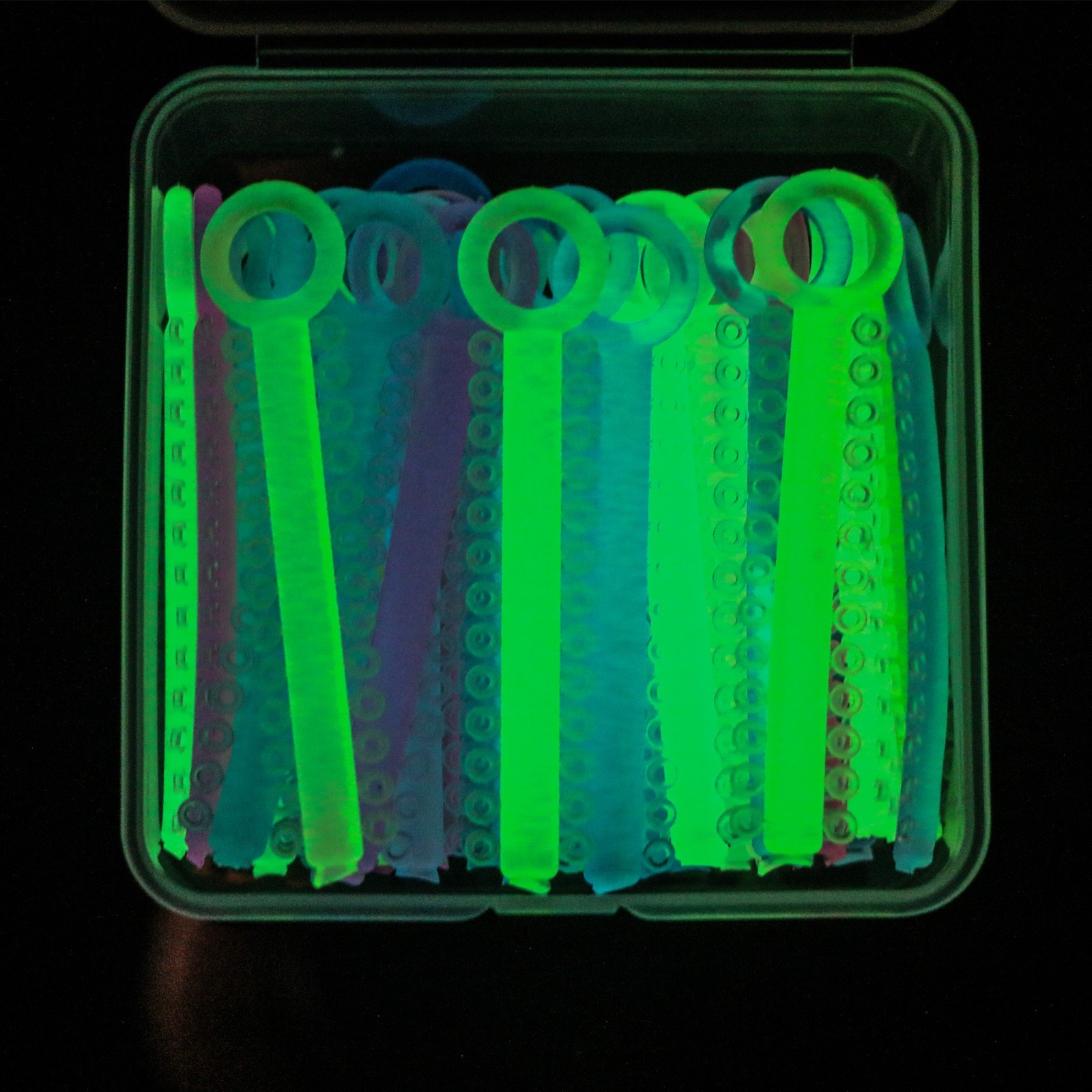 Glow in The Dark Ortho Rubber Bands Fun Colorful Elastic Ligature Tie for Braces