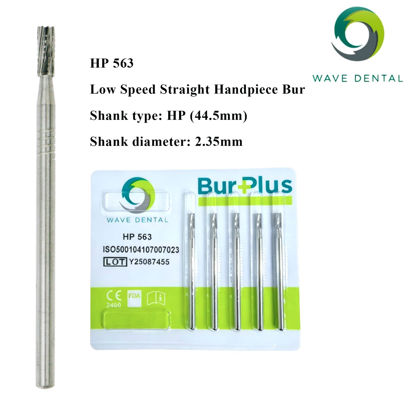 US Wave Dental Carbide Straight Fissure Surgical HP Burs For Low Speed Straight