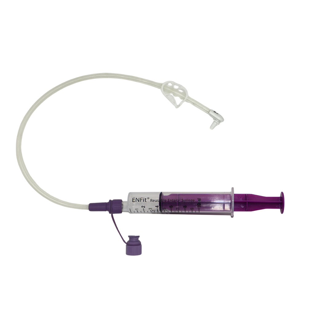 ENFit syringe, 10mL, O-Ring, Reusable Easy Glide Plunger, Pack of 25