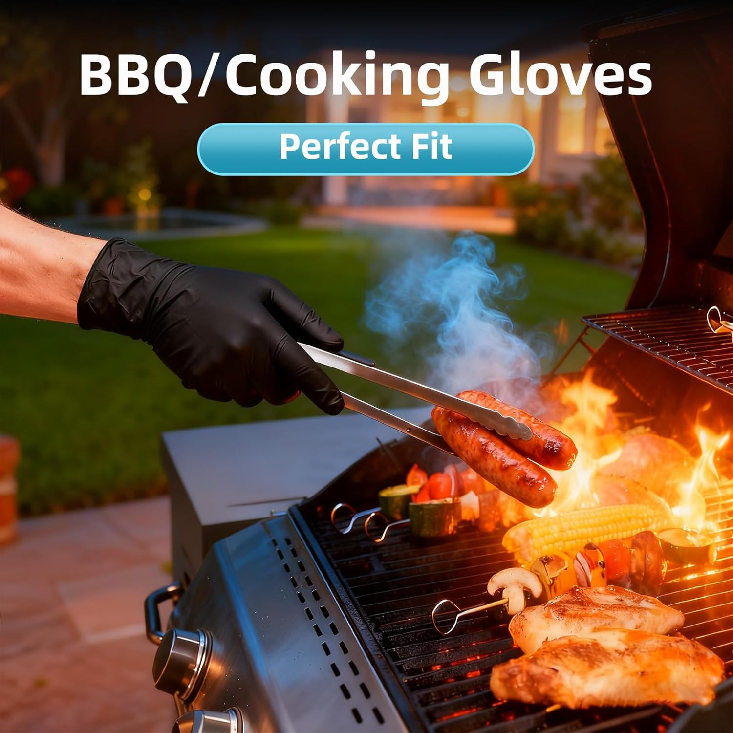 HEAVY DUTY 6 Mil Nitrile Black Gloves Disposable Latex Free Rubber Cooking Clean