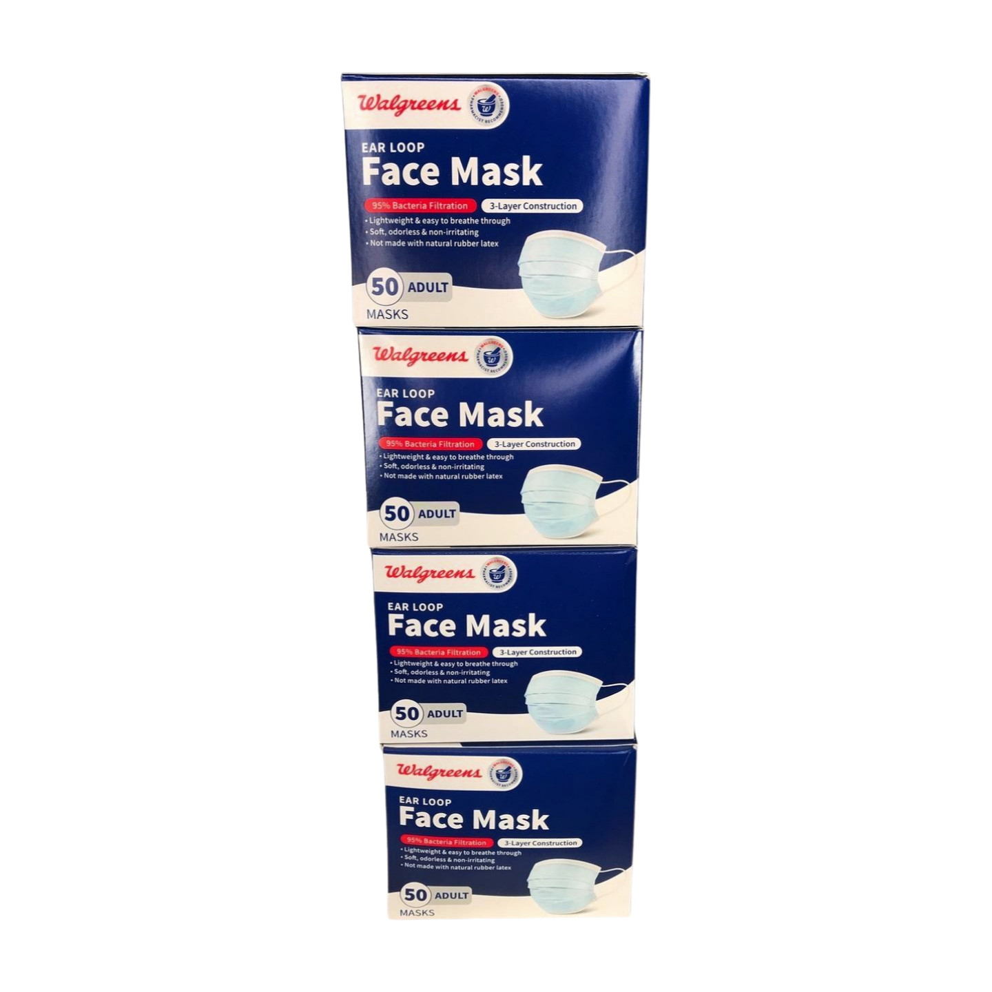 Ear-Loop Adult Face Masks (200 count, Walgreens, box expiration: 2/2025)